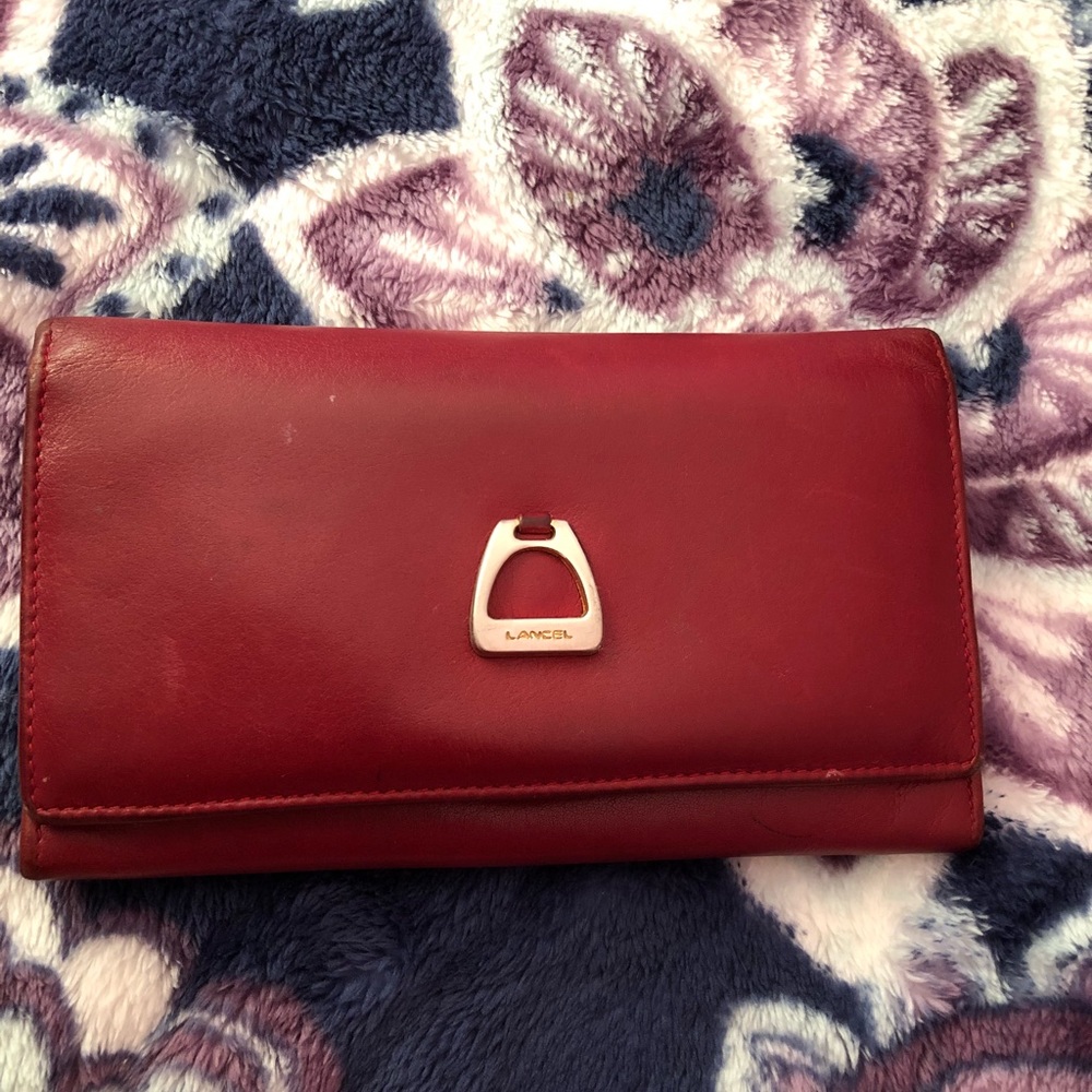 Vintage red lancel wallet